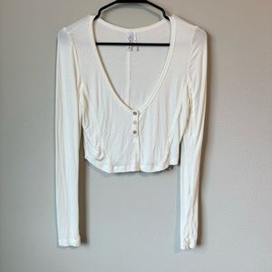 NWOT‎ Urban Outfitters Out From Under Sweet Dreams Ivory Cropped Top Size L